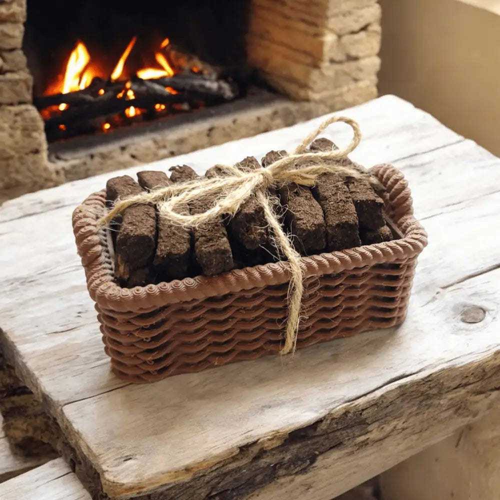 irish creel basket with turf incense